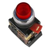 ABLFP-22 Кнопка красный d22 мм неон 230В (1НО+1НЗ)