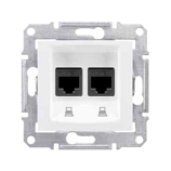 SEDNA Розетка в рамку компьютерная RJ45x2 cat.5e UTP (белый)